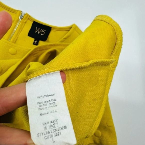 Anthropologie W5 Yellow Polka Dot‎ Top Short Sleeve Size Medium - Picture 8 of 9